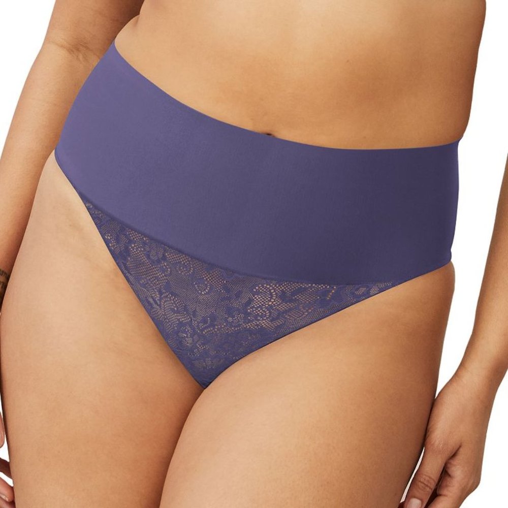 Maidenform NWT Purple Aura Tame Your Tummy Lace Thong DM0049 S L XL